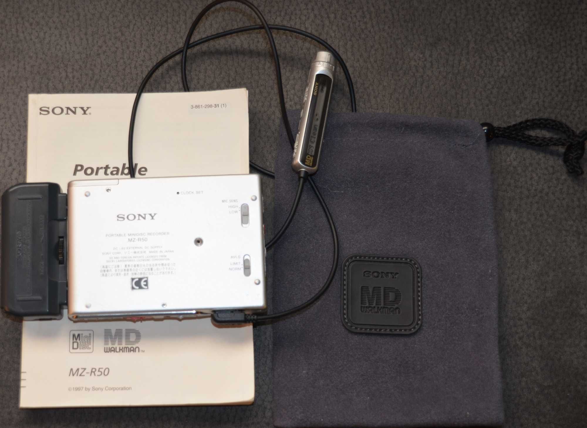 Sony MZ-R 50 Mini DiscMan Recorder Odtwarzacz MD + dyskietki