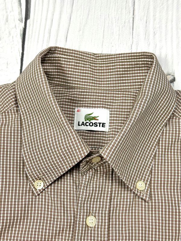 Lacoste Koszula Męska w Krateczke Logowana na Piersi r. 41 / L