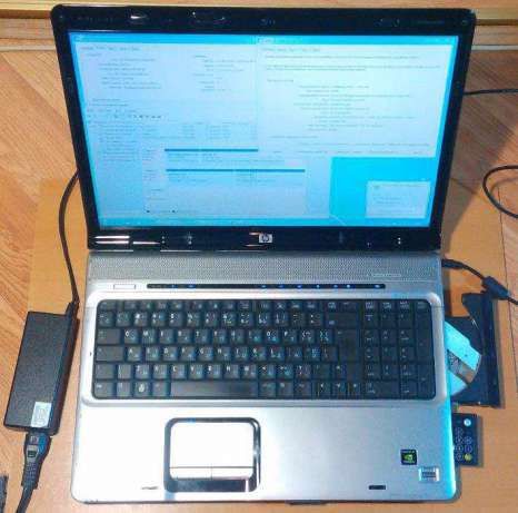 Ноутбук HP DV 9000 под восстановление или запчасти