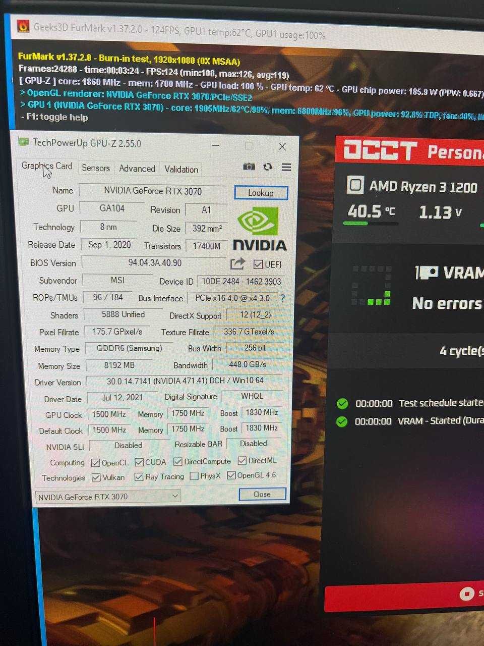 Відеокарта MSI GeForce RTX 3070 Gaming X Trio 8GB GDDR6 KLAVAcomp