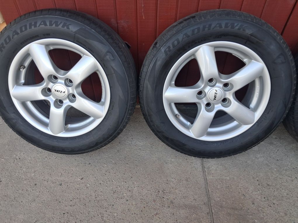 Alufelgi 15" 5x112 Rial 6,5JH2 ET 45 koła vw touran letnie Firestone