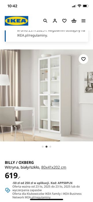 Witryna Ikea Billy Oxberg