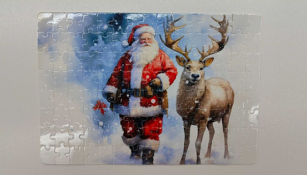 Puzzle świąteczne Boże Narodzenie Mikołajki 120el. A4 Mikołaj