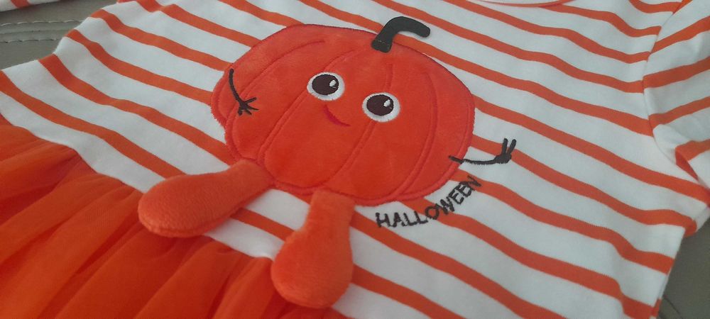 rozm. 86 92 śliczna sukienka Dzień Dyni Halloween dla dziewczynki