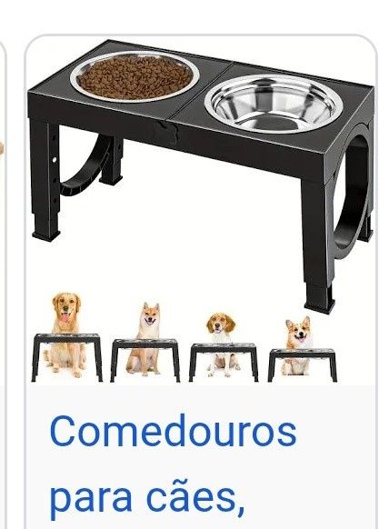 Comedouro regulável para cães porte médio/ grande em óptimo estado