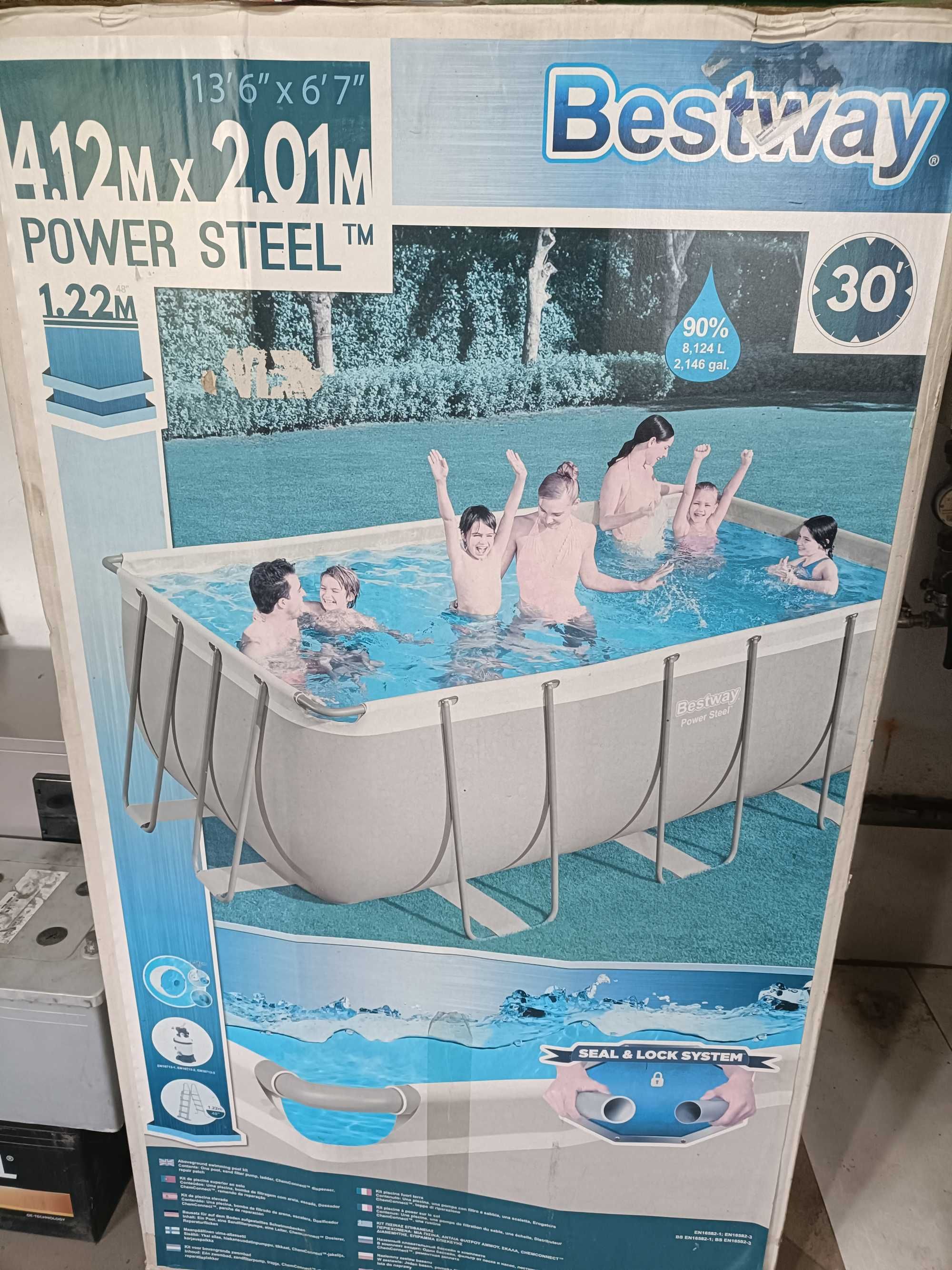 Basen stelażowy Bestway 4,12m x 2,01m z pompą ciepła 5,6 KW.
