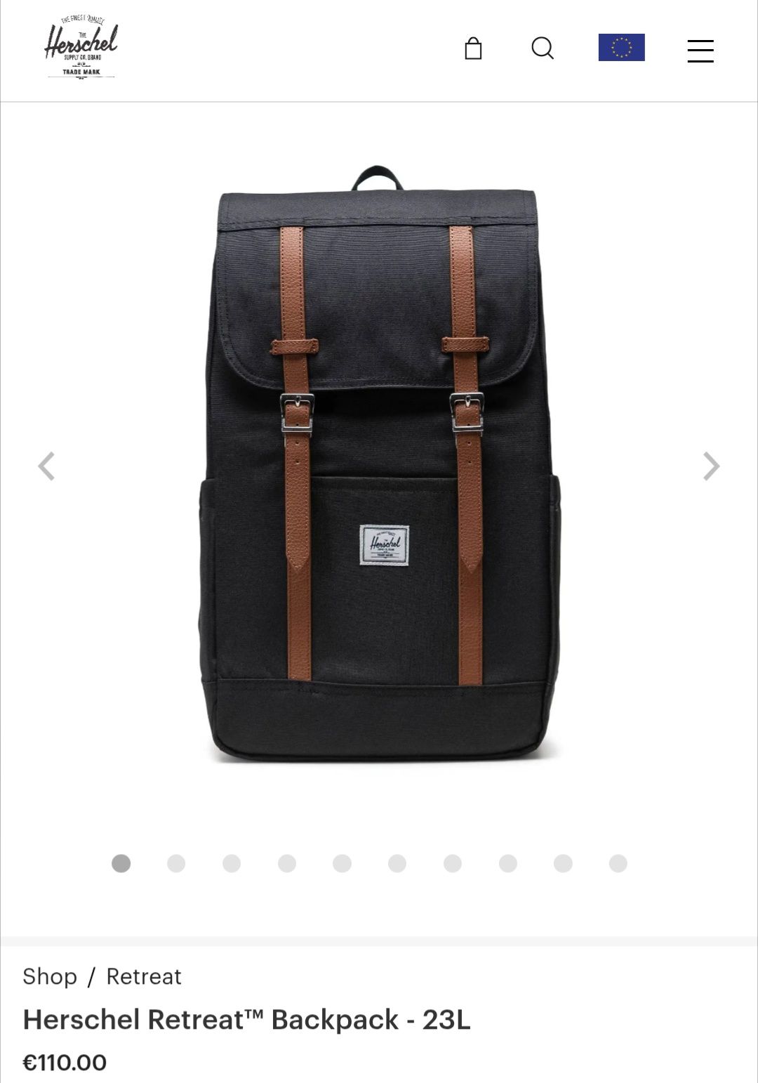 (baixa de preço) Mochila Herschel 23L preta a estrear
