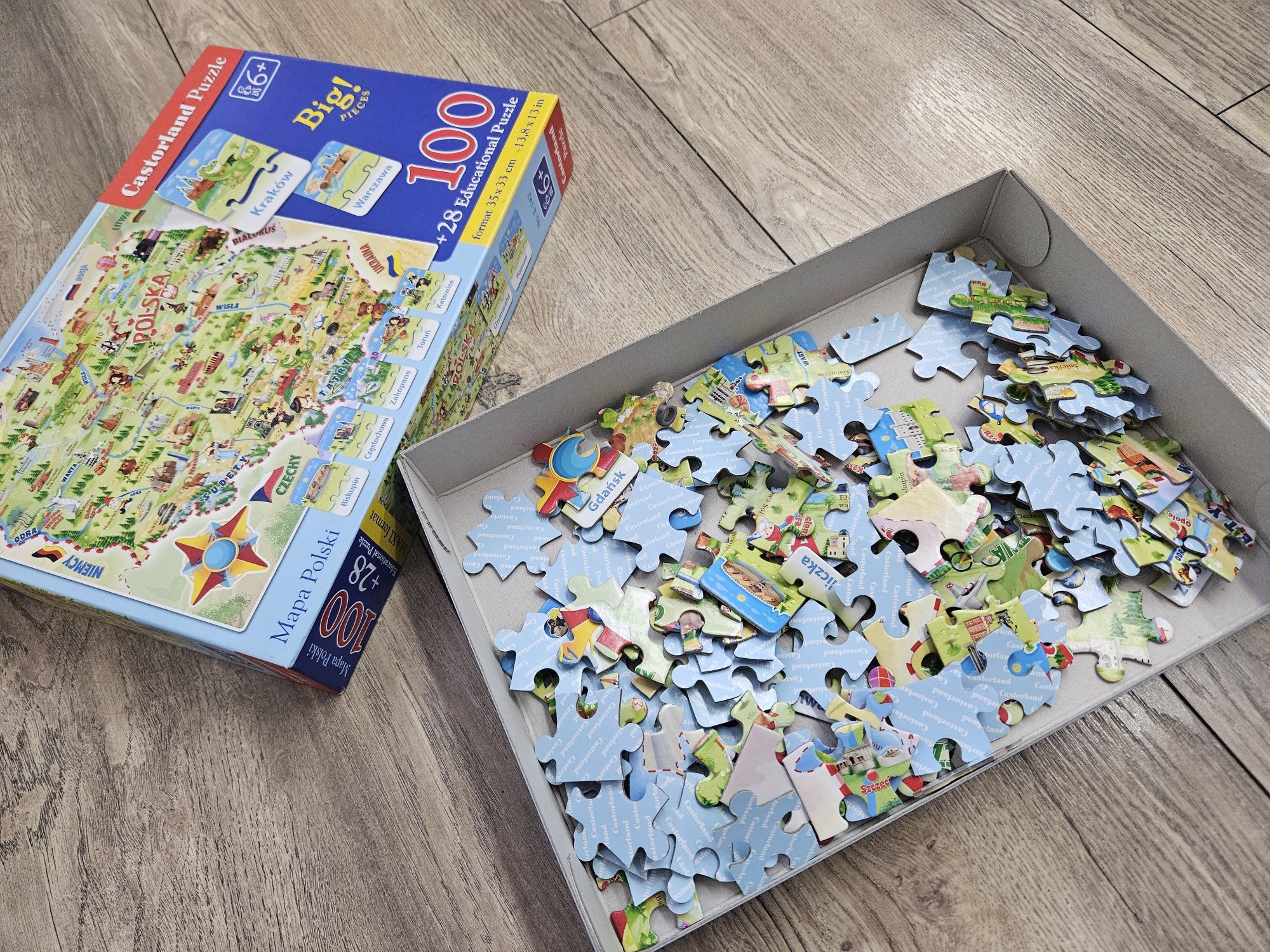 Puzzle edukacyjne mapa Polski jak nowe- Okazja