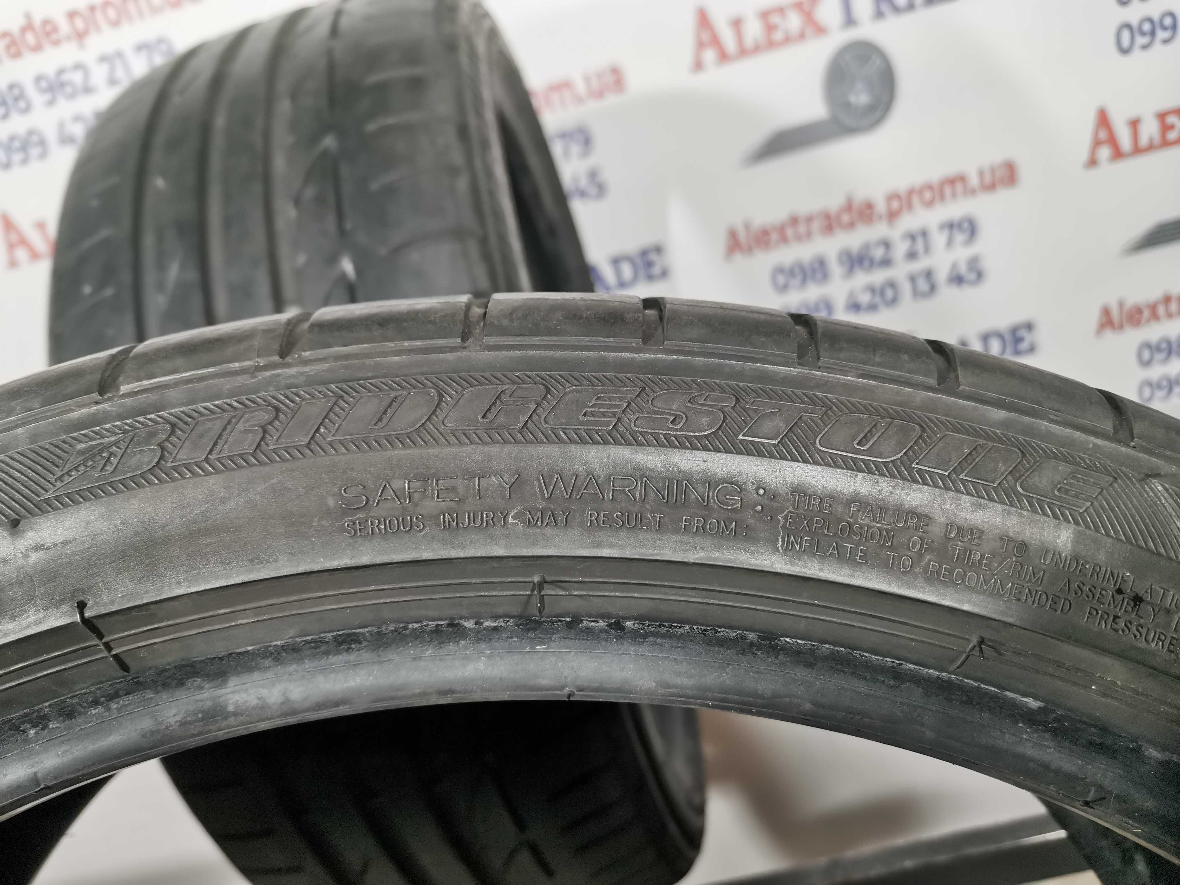 2 шт. 225/40 R19 Bridgestone Potenza S001 RFT літні шини б/у, 6 мм