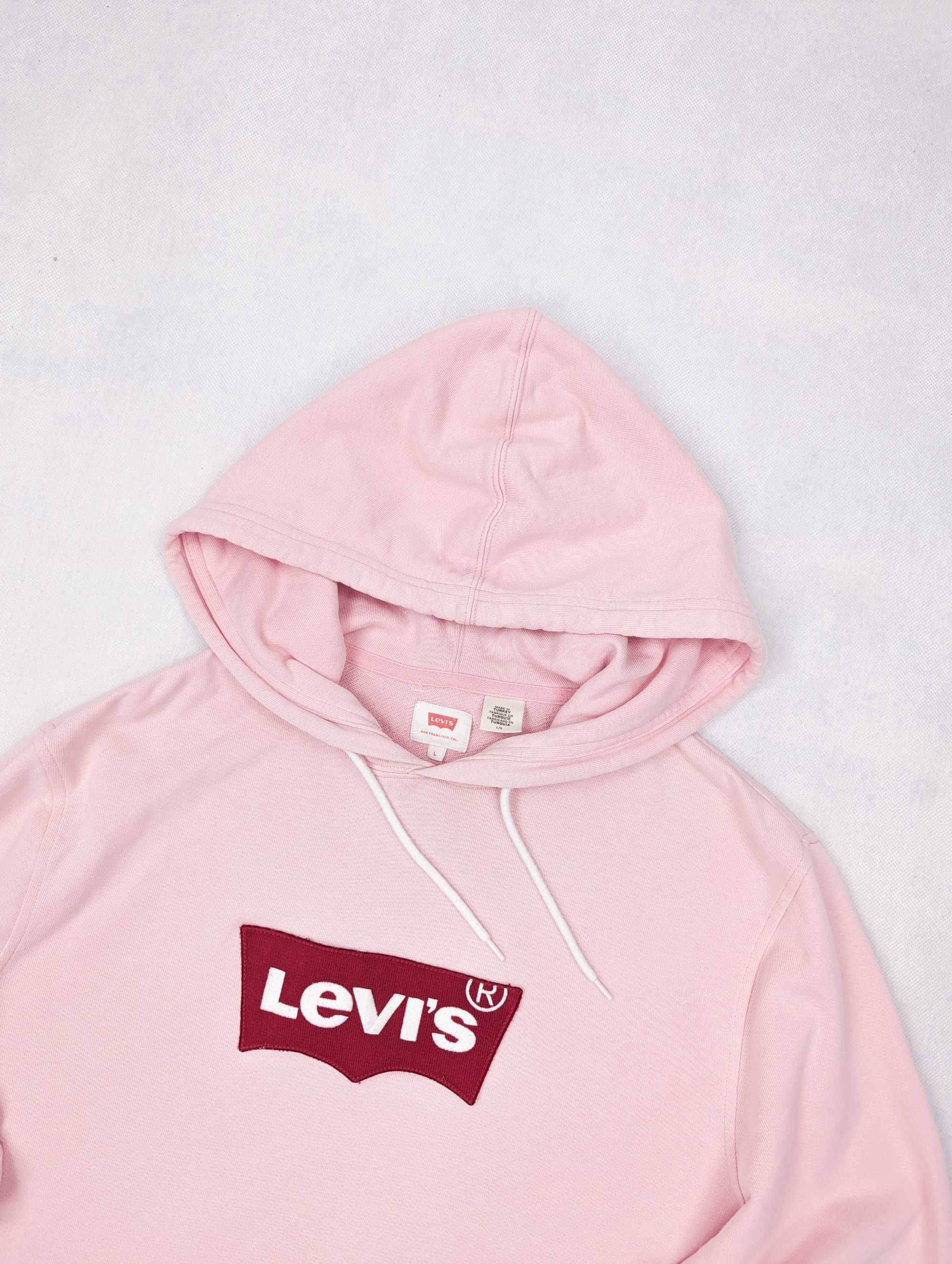 Levi's różowa bluza z kapturem L logo