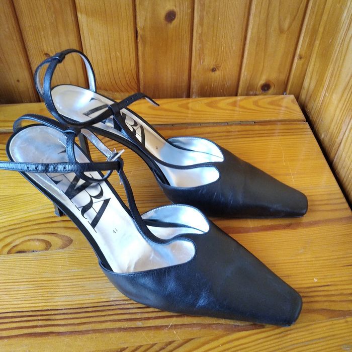 Туфли Zara стильные кожаные р.41