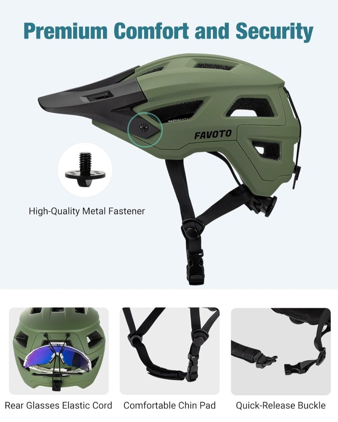 Kask rowerowy Favoto Mountain Bike z daszkiem