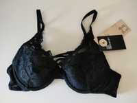 H&M biustonosz czarny koronkowy PUSH-UP BRA MEDIUM LIFT rozmiar 75B