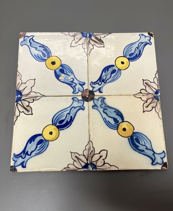 Azulejos Quadra Pintados à Mão Pó de Pedra