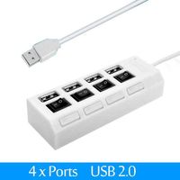 HUB Alta velocidade 4 portas led usb 2.0 interruptor ligado/desligado