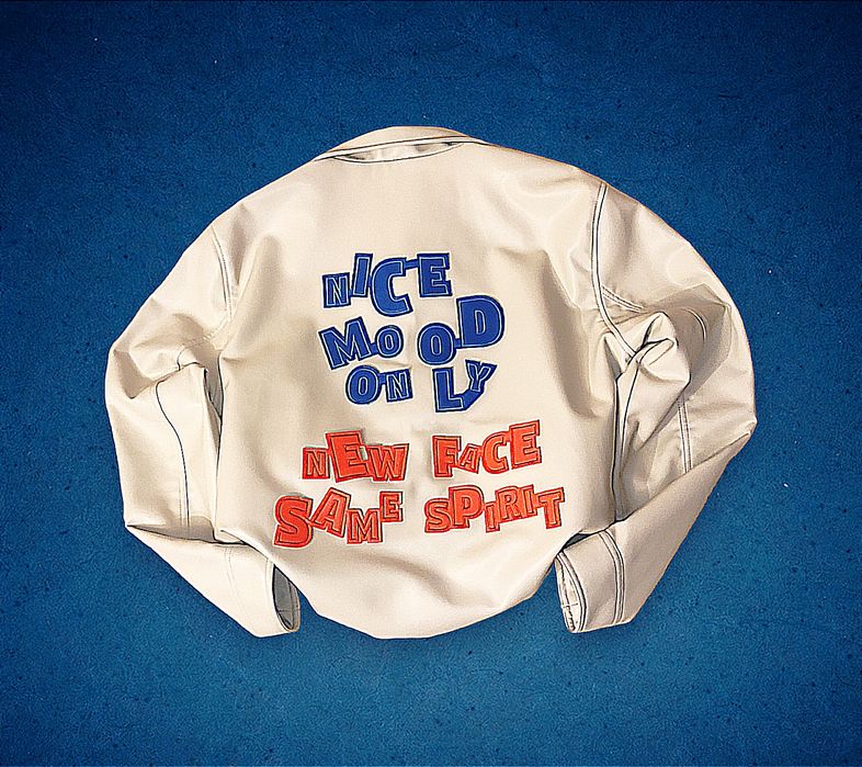 Kurtka męska skórzana skóra Zara grafitti napis retro vintage 90s