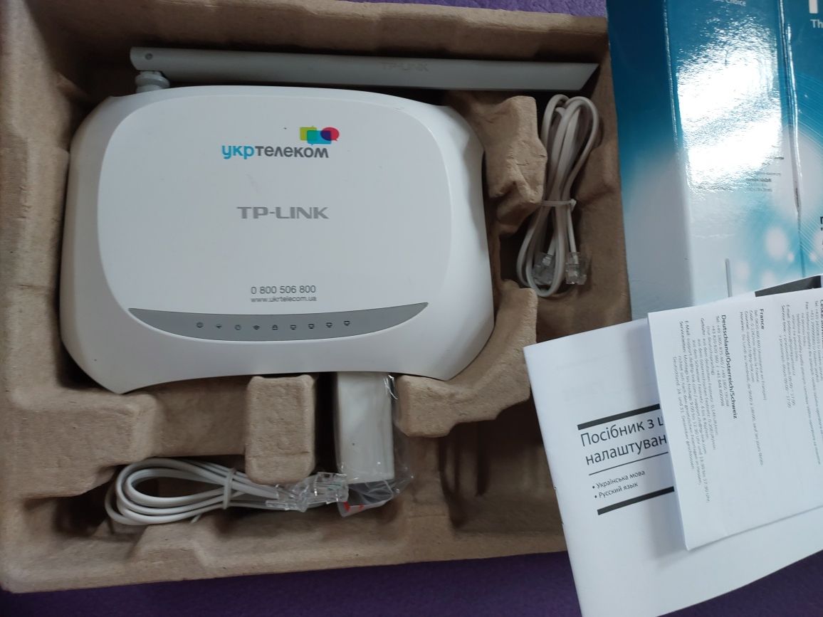 Модем-маршрутизатор TP-LINK TD-W8901N, ADSL2+ 150 M6iт/c