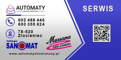 Automat Maszyna Ubijaczka do Bitej Śmietany Mussana DUO 2x6 litra