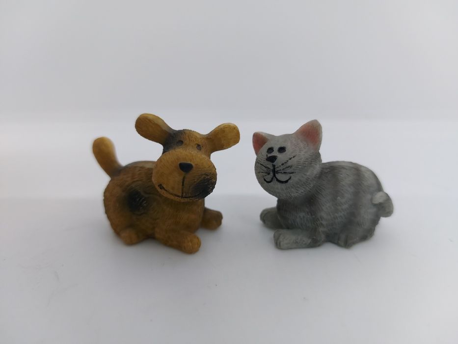 Фигурки собачка и котик из полистоуна