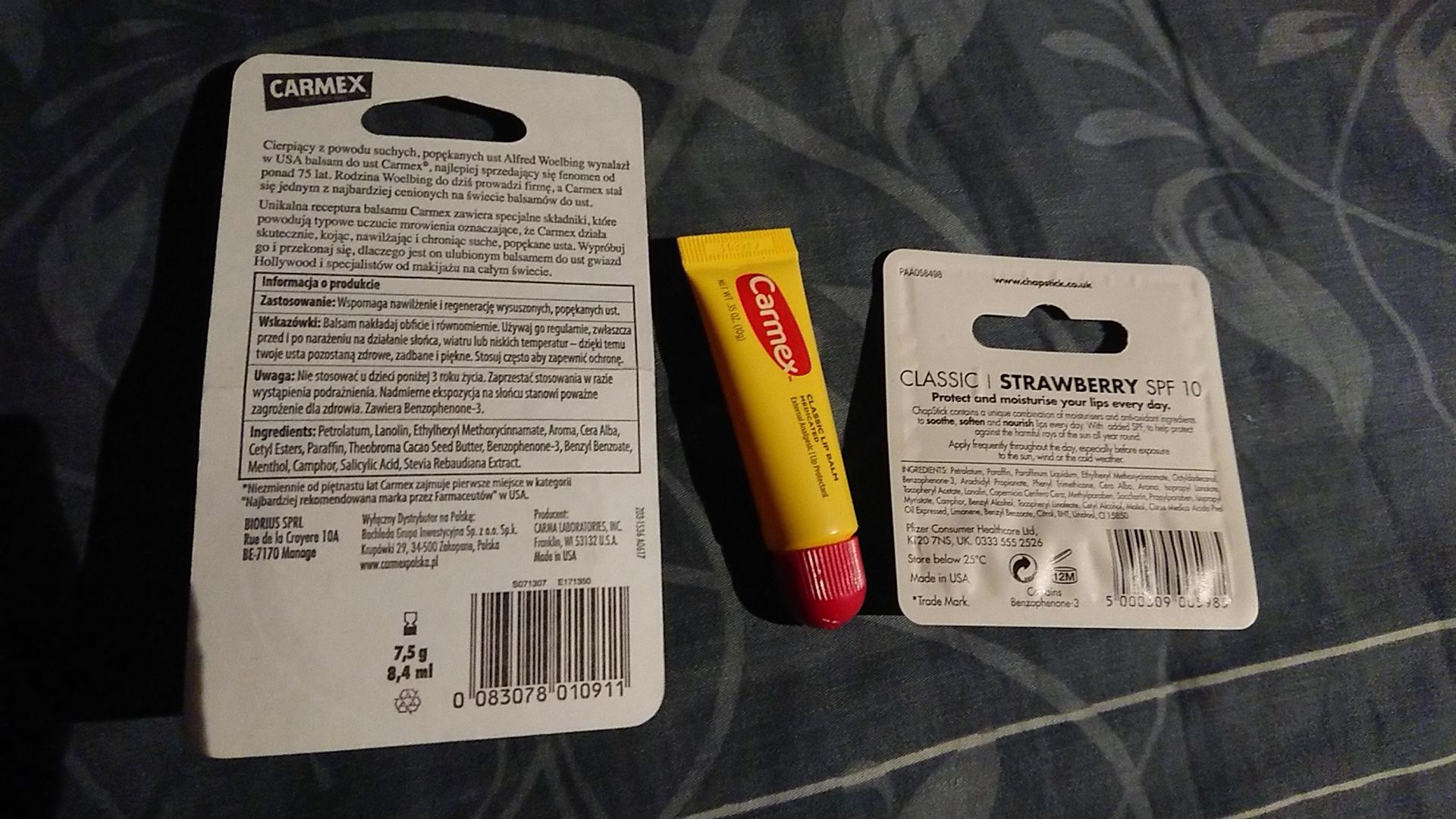 CARMEX Balsam Do Ust arbuz spf 15, carmex classic, chapstick truskawka