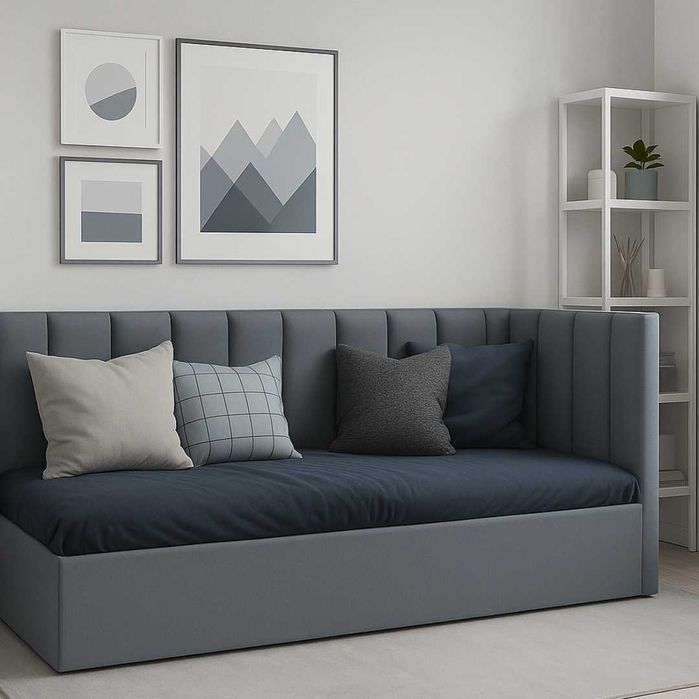 Łóżko tapicerowane młodzieżowe, dla chłopca lub dziewczynki 90x200