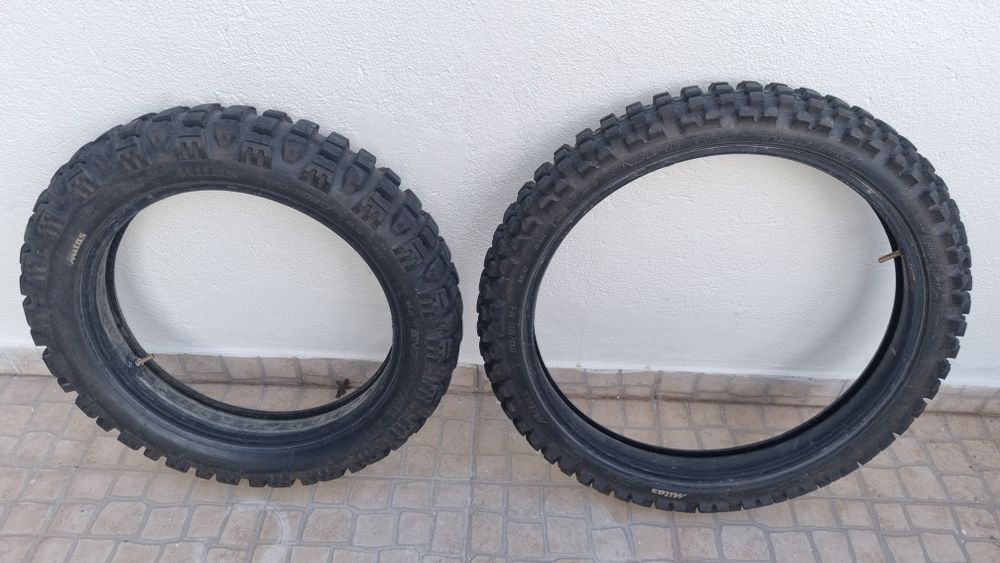 Pneus Trail Pneus Mitas e camaras reforçadas conjunto 17" + 21"