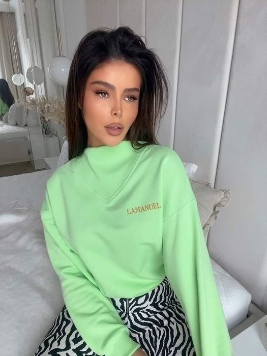 Bluza damska LaManuel Colorful zielona błękitna Uni