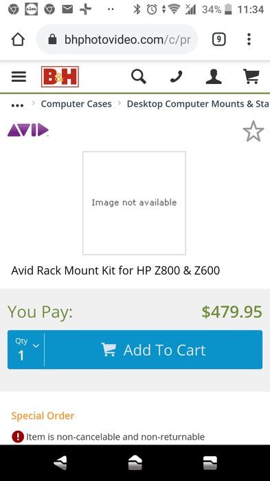 2x HP Kit Rack mount slide z600 z80064286446530691122