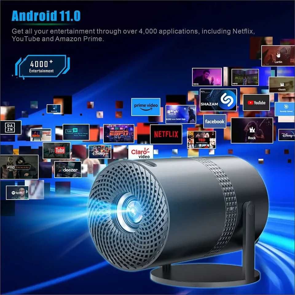 Projetor  HY300, Android 11.0, 5G, WIFI   1080P, Filme 4K, HDMI