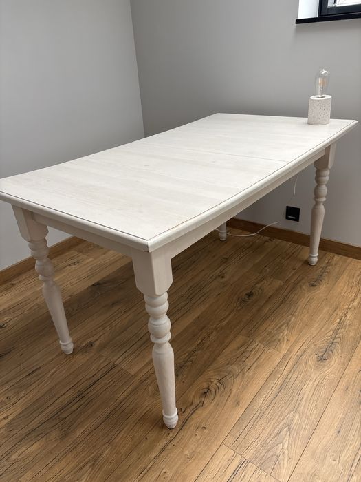 Stół drewniany rozkładany – bielona sosna