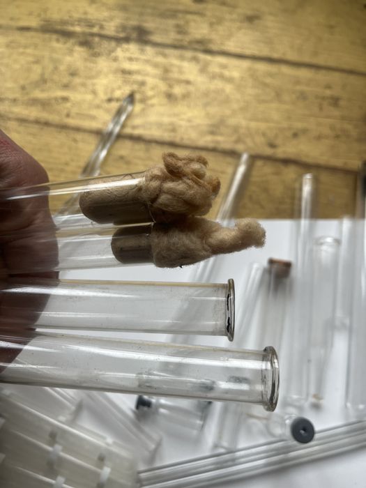 Lote de material de química com tubos de ensaio etc