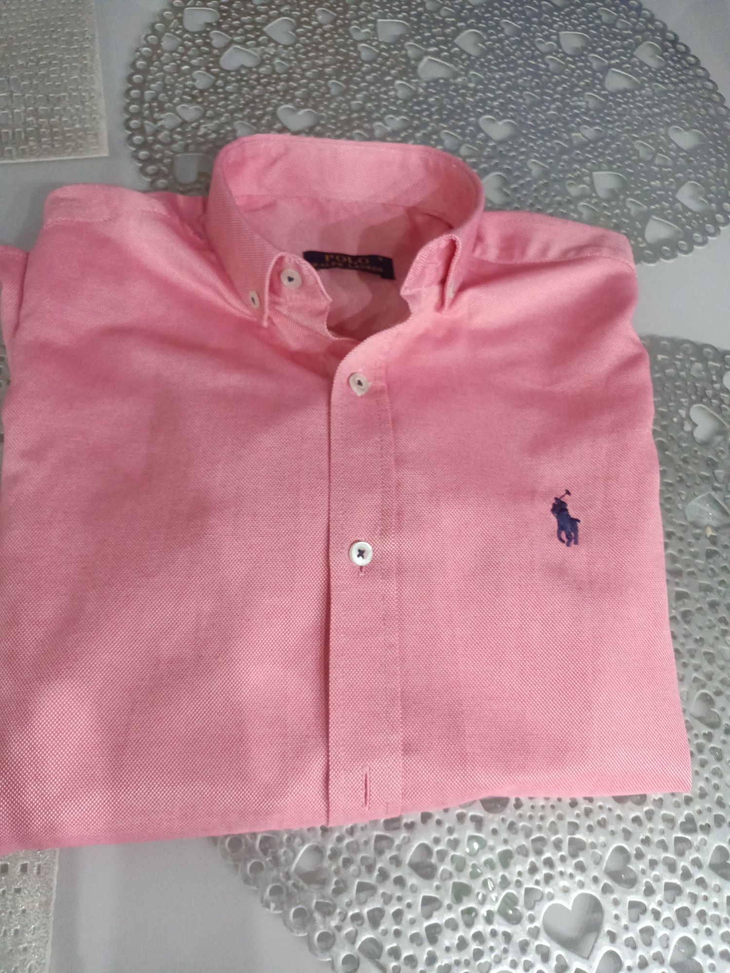 Koszula różowa bawełna Ralph Lauren rozmiar S