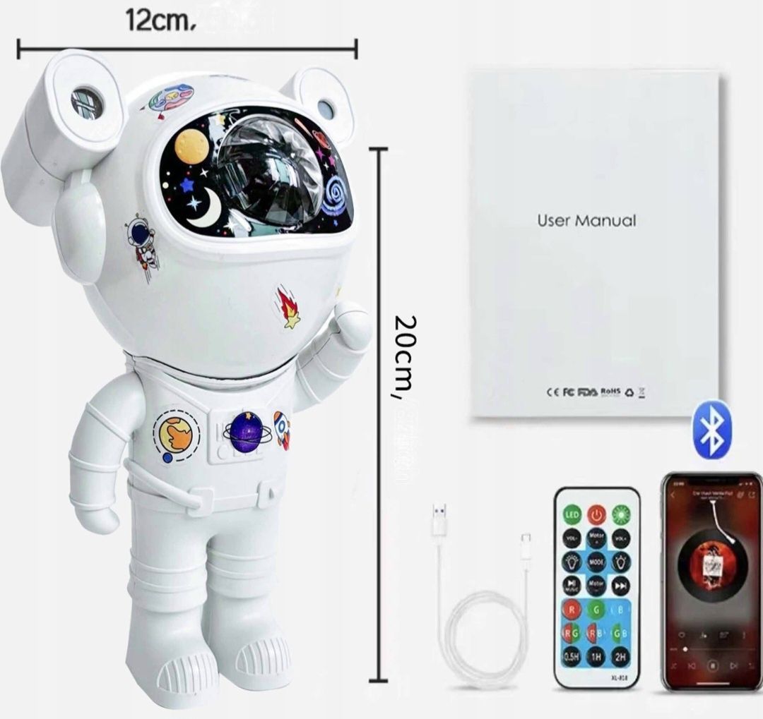 PROJEKTOR GWIAZD/NIEBA astronauta  głośnik bluetooth