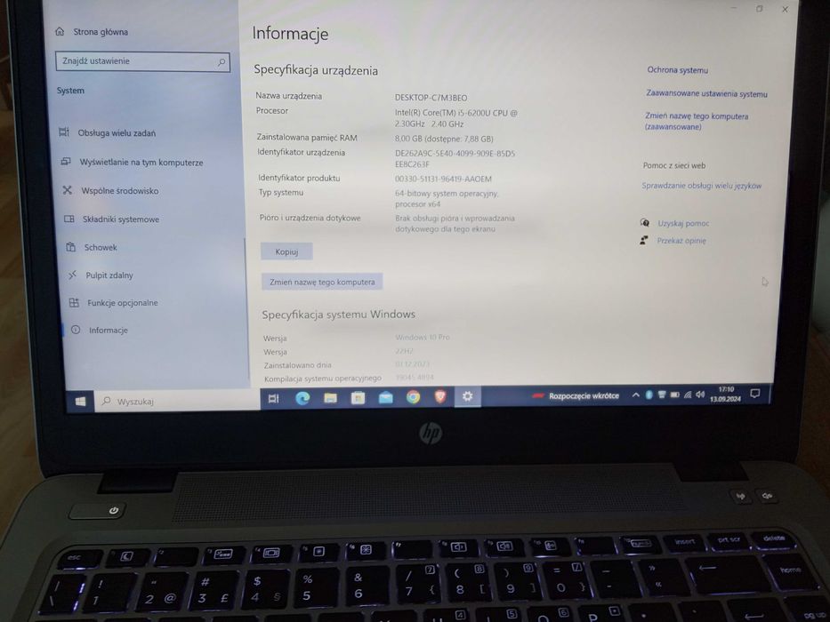 Laptop HP ultrabook Intel Core i5/i7 SSD 8GB bateria ok. 3 godziny Win