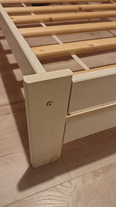 łóżko drewniane sosnowe białe 100x200 cm