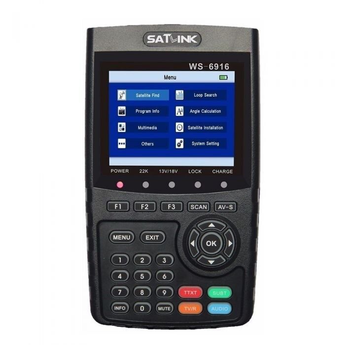Localizador de satélite portátil compatível com DVB-S/S2 e MPEG-2/4 H.