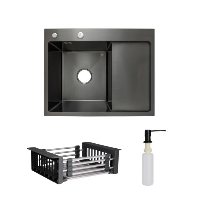 Мийка для кухні інтегрована Lidz black pvd 6350