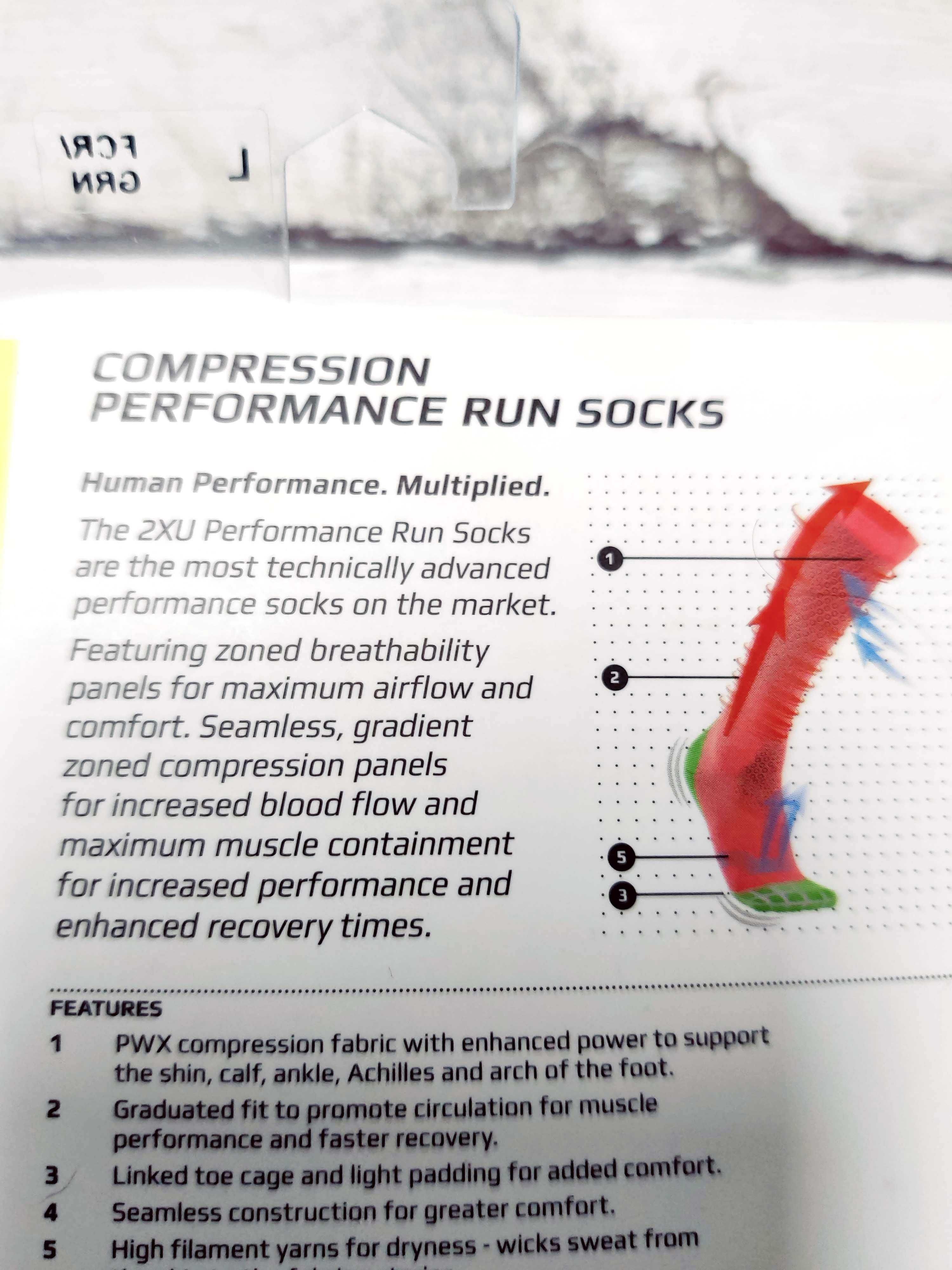 2XU  Compression Performance Run Sock neonowe skarpety lady L 39,5-43