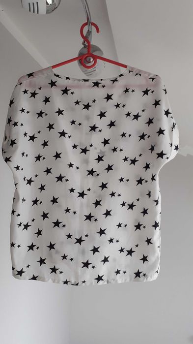 Bluzka biała w gwiazdki święta rozmiar 40