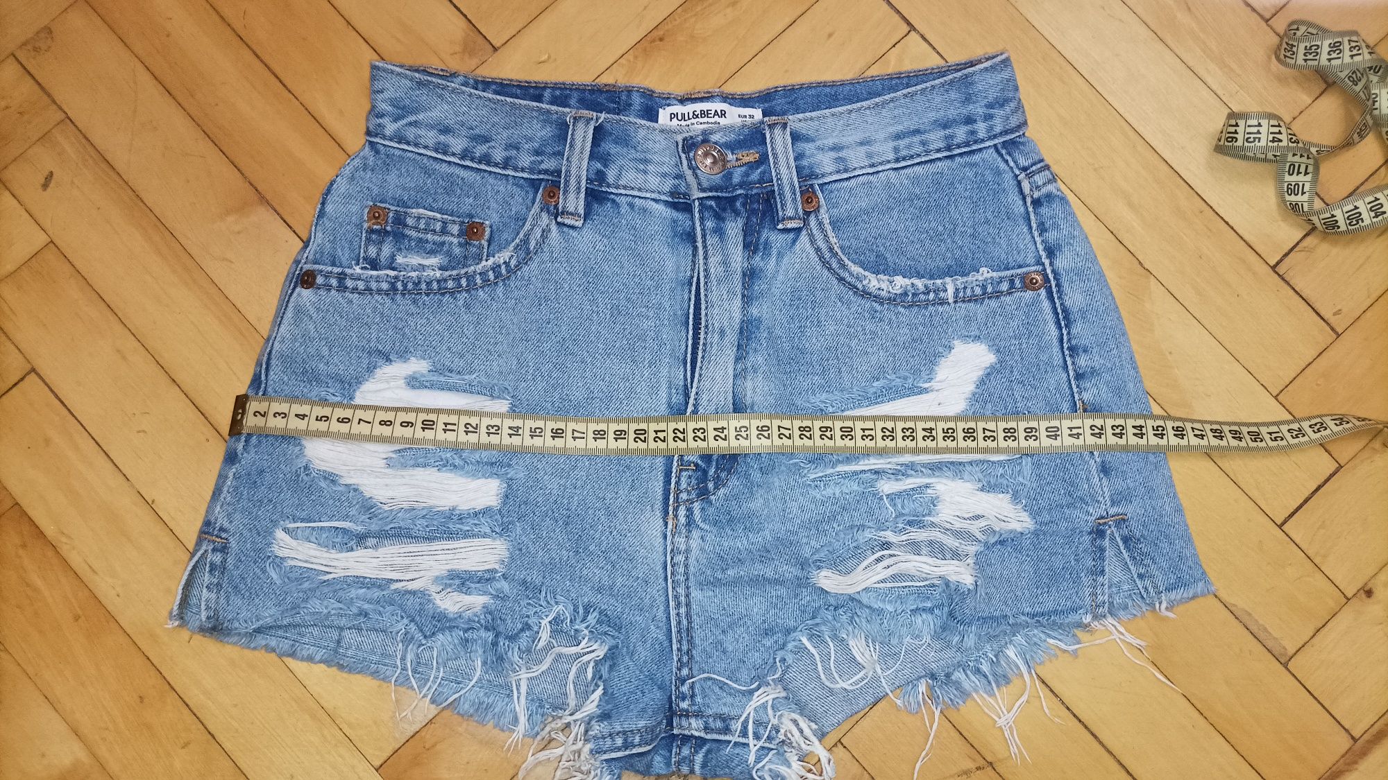 Джинсові шорти мом Pull&Bear висока посадка
