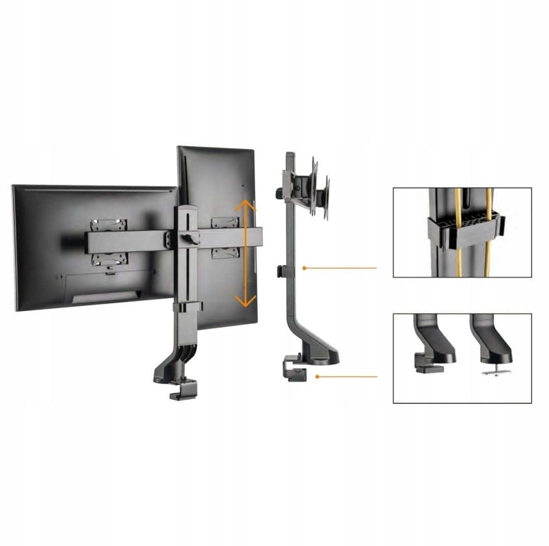 Uchwyt na dwa monitory Maclean MC-854