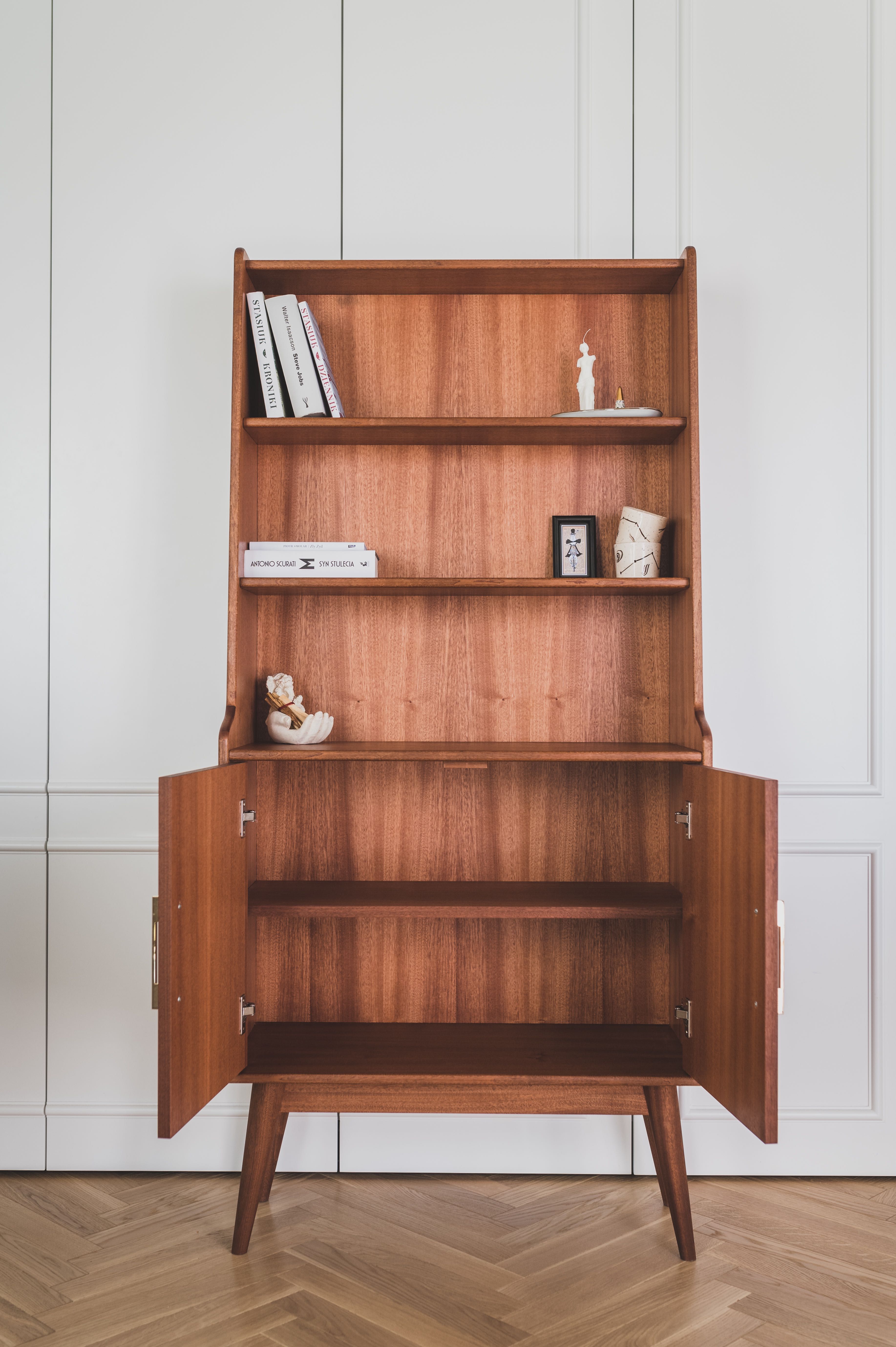 Regał Biblioteczka Bestil MAHOŃ mid-century modern duński styl
