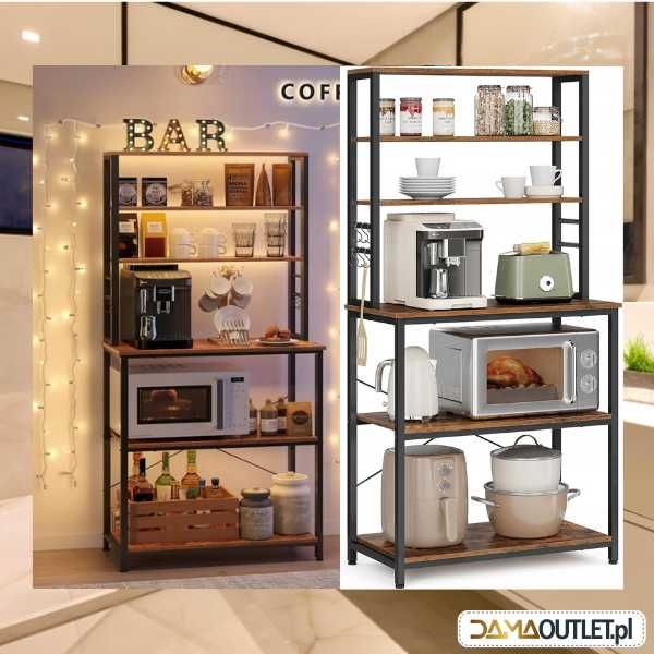 Szafka kuchenna regał blat pomocniczy rustykalny brąz DaMaOutlet.pl