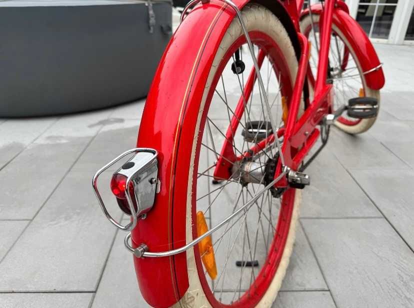 GDAŃSK ROWER ELECTRA INDY 3i USA Cruiser Miejski Stylowy Czerwony