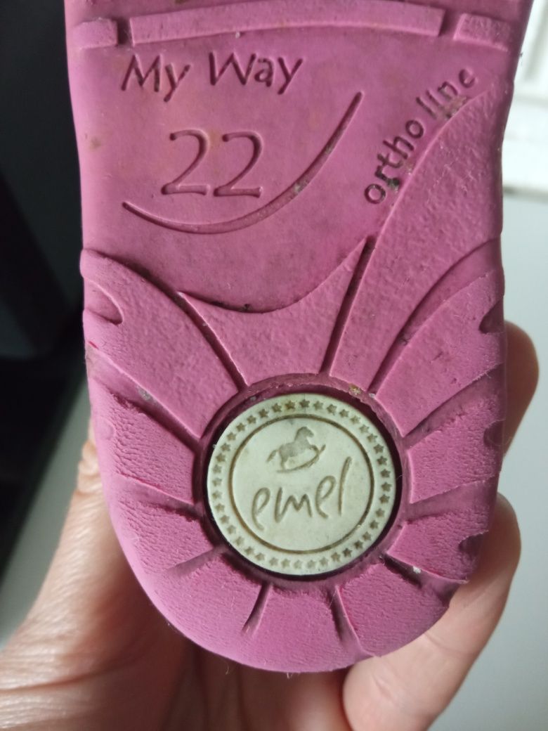Buciki 22 Emel Zara złote letnie sandałki profilaktyczne na rzepy buty