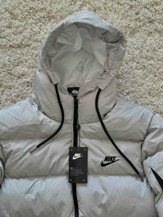 ТОП! Пуховик Nike Світло сірий S M L XL XXL