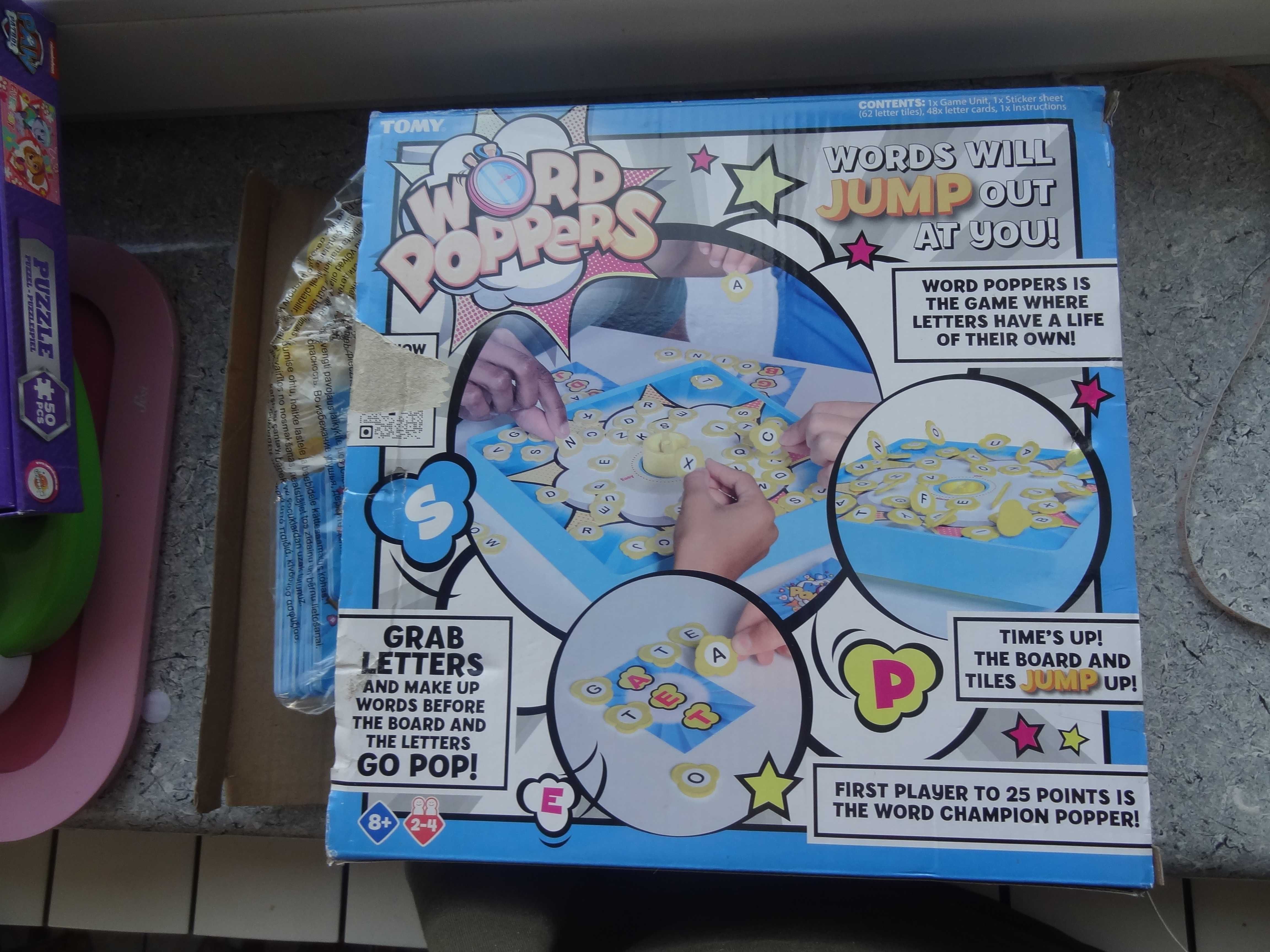 TOMY Games Word Poppers - Race to Make Words Before Timer Board Pops