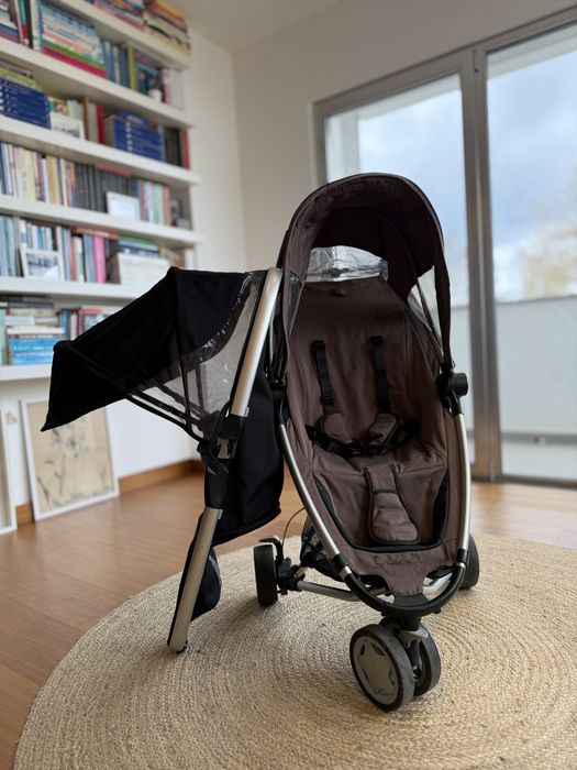 Carrinho de criança Quinny Zapp castanho + Quinny Zapp Extra em preto.