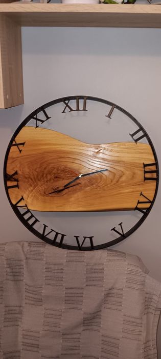 Drewniany Zegar Ścienny 60 cm – ręcznie robiony, personalizowany