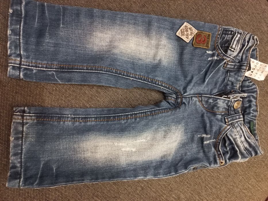 Szerokie spodnie jeansowe jeans benetton r.80
